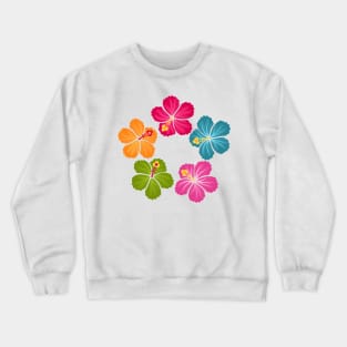 Hibiscus Hawaiian Flowers Wreath Crewneck Sweatshirt